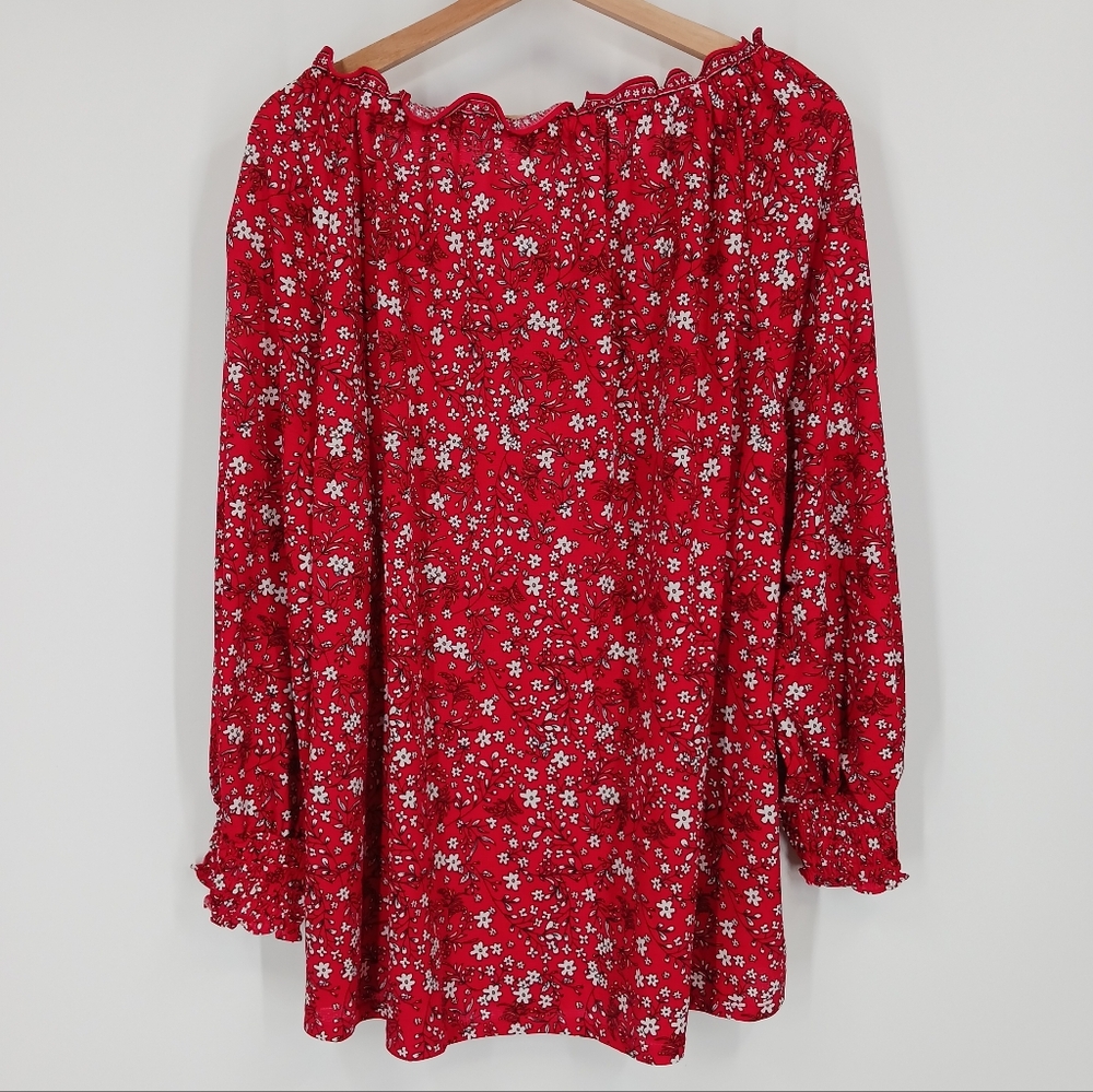Max Studio Floral Keyhole Blouse - Picture 5 of 5
